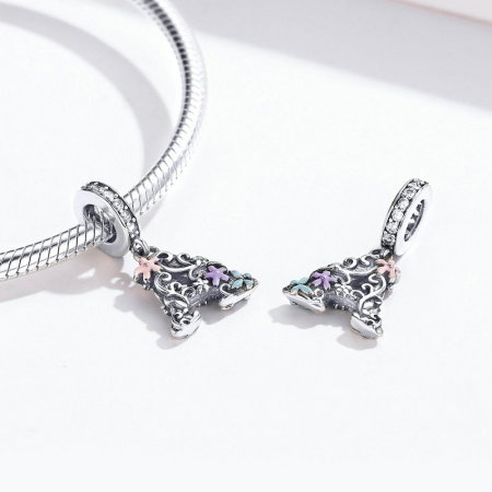 Talisman argint litera A floral [3]