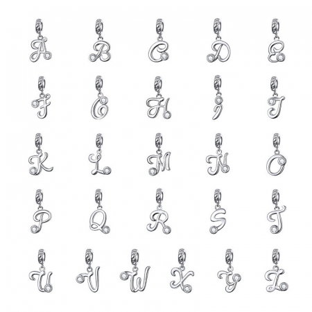 Talisman argint litera B cu zirconiu [7]