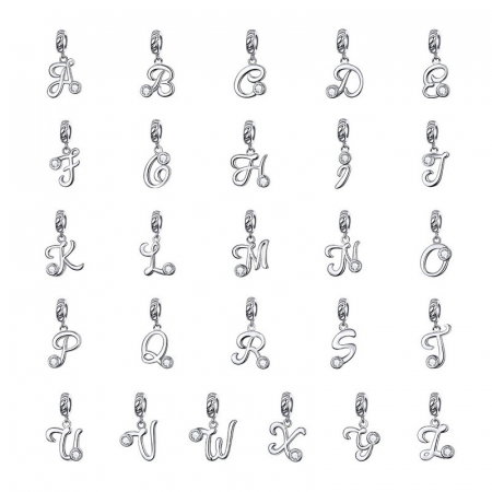 Talisman argint litera D cu zirconiu [4]