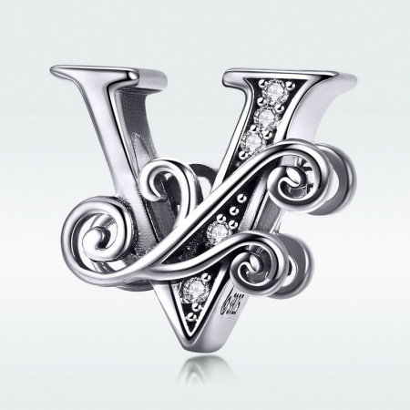 Talisman argint litera V [4]