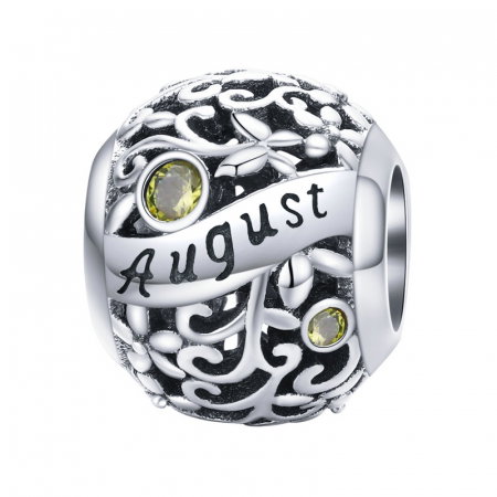 Talisman argint luna August cu zirconiu [0]