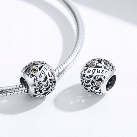 Talisman argint luna August cu zirconiu [3]