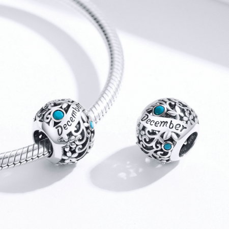 Talisman argint luna Decembrie cu zirconiu [2]