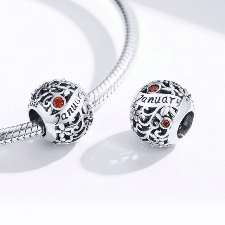 Talisman argint luna Ianuarie cu zirconiu [3]