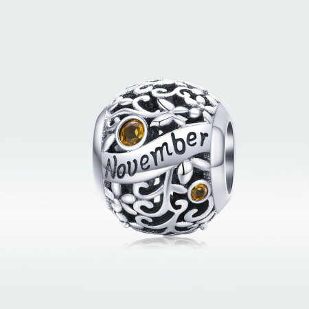 Talisman argint luna Noiembrie cu zirconiu [5]