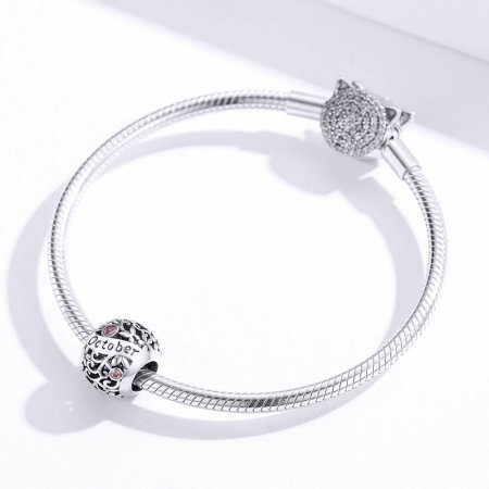 Talisman argint luna Octombrie cu zirconiu [2]