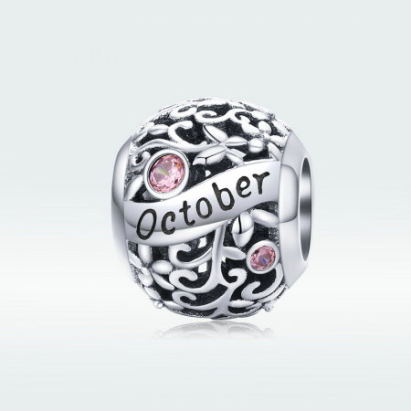 Talisman argint luna Octombrie cu zirconiu [5]