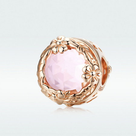 Talisman argint peisaj de toamna placat cu aur roz [1]