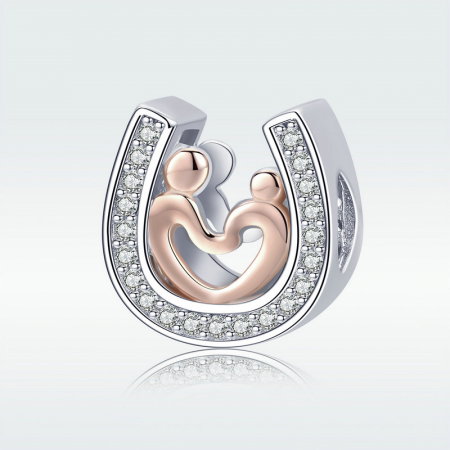 Talisman argint potcoava norocoasa in dragoste placat cu rodiu si aur [7]