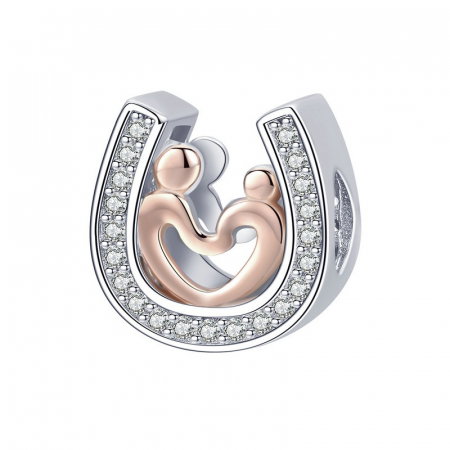 Talisman argint potcoava norocoasa in dragoste placat cu rodiu si aur [0]