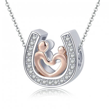 Talisman argint potcoava norocoasa in dragoste placat cu rodiu si aur [5]