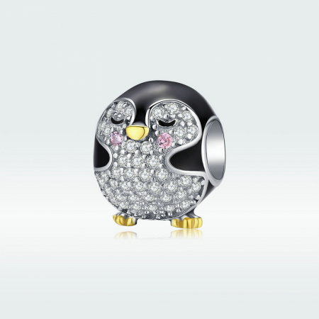 Talisman argint pui de pinguin cu cristale [4]