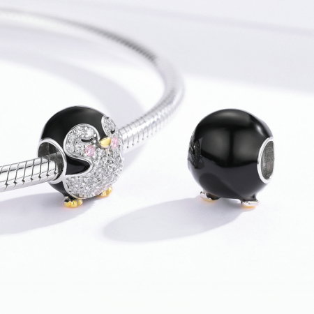 Talisman argint pui de pinguin cu cristale [1]