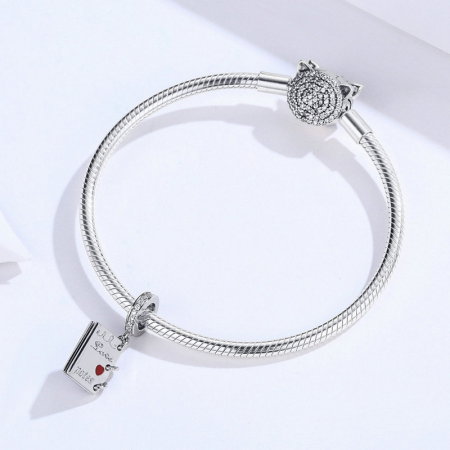 Talisman argint Scrisoare de Dragoste placat cu rodiu [3]