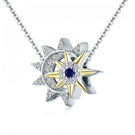 Talisman argint soarele si luna placat cu rodiu si aur [6]