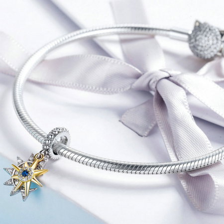 Talisman argint soarele si luna placat cu rodiu si aur [5]