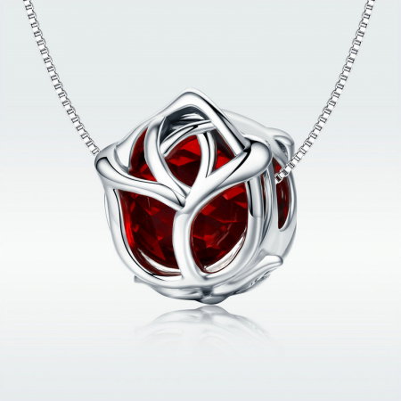 Talisman argint Trandafir Rosu [6]