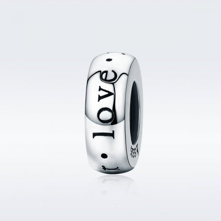 Talisman din argint cu mesaj de dragote Love forever [5]