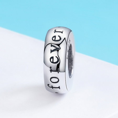 Talisman din argint cu mesaj de dragote Love forever [3]