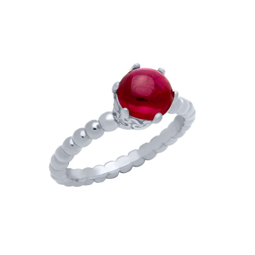 Inel argint argint 925 rodiat cu piatra rosie 17,3 mm (7 US), 54,5 mm (7 US), 54.5 mm, 17.3 mm