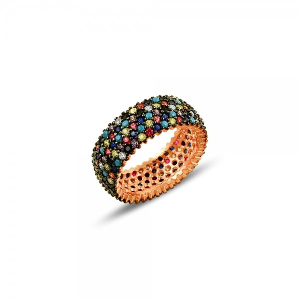Inel argint 925 Rose Gold cu zirconii multicolore - Be Elegant ITU0096 16,5 mm (6 US), 52 mm (6 US), 52 mm, 16.5 mm