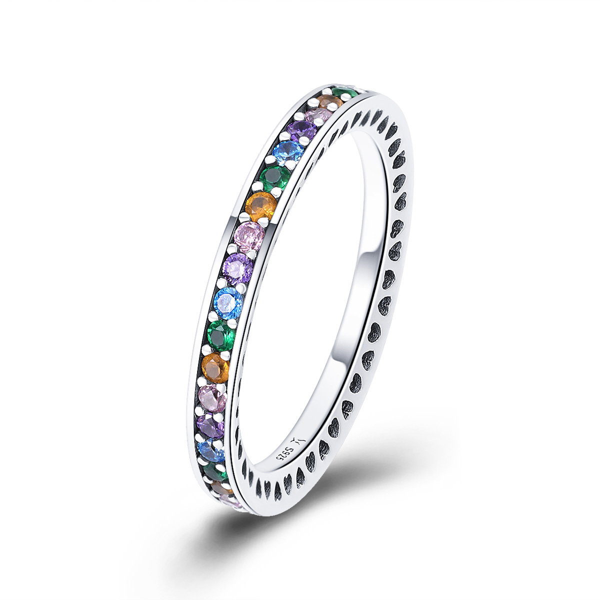 Inel argint 925 cu zirconii multicolore de jur imprejur - Be Elegant IST0057 17,3 mm (7 US), 54,5 mm (7 US), 54.5 mm, 17.3 mm