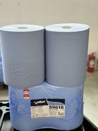 Consumabile Service - Set 2 role hartie industriale albastre 3 straturi 180 m/rola 36x36cm CELTEX