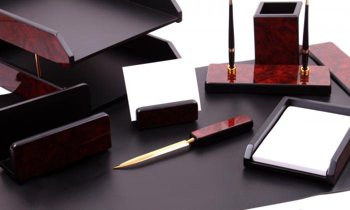 Business Set multifunctional pentru birou Dark Burgundy cu 8 accesorii [2]