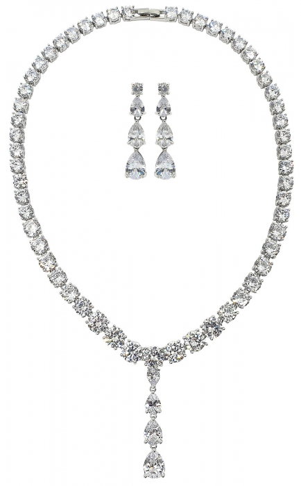 Set Colier si Cercei Crystal Mireasa Wedding [1]