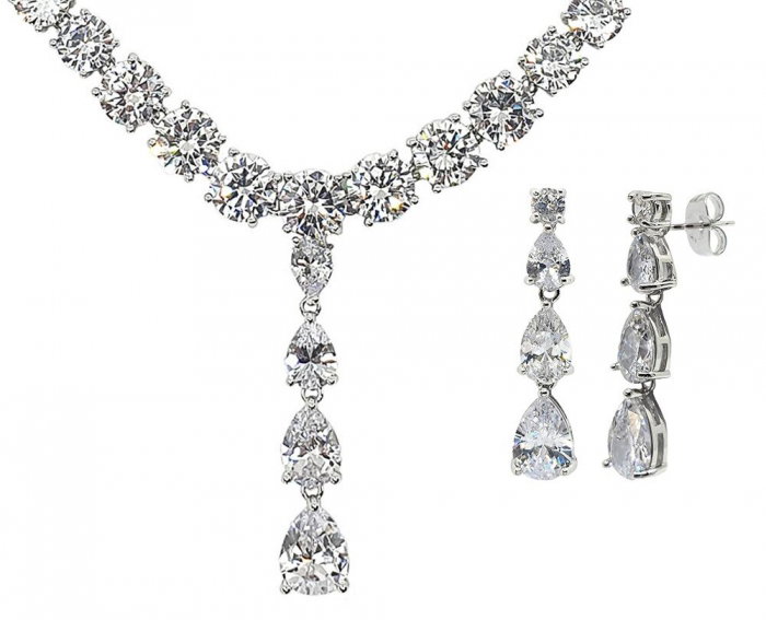 Set Colier si Cercei Crystal Mireasa Wedding [3]