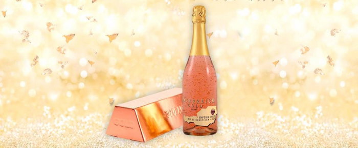 Cadou Rose Gold Luxury Şampanie - cu foiţă de aur 23 karate & Parfum Moschino Fresh Pink Couture 30 ml [2]