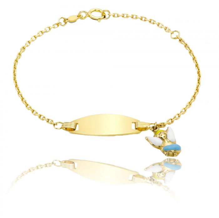 Bratara pentru Copii Borealy Aur Galben 9 K Angel Charm [1]
