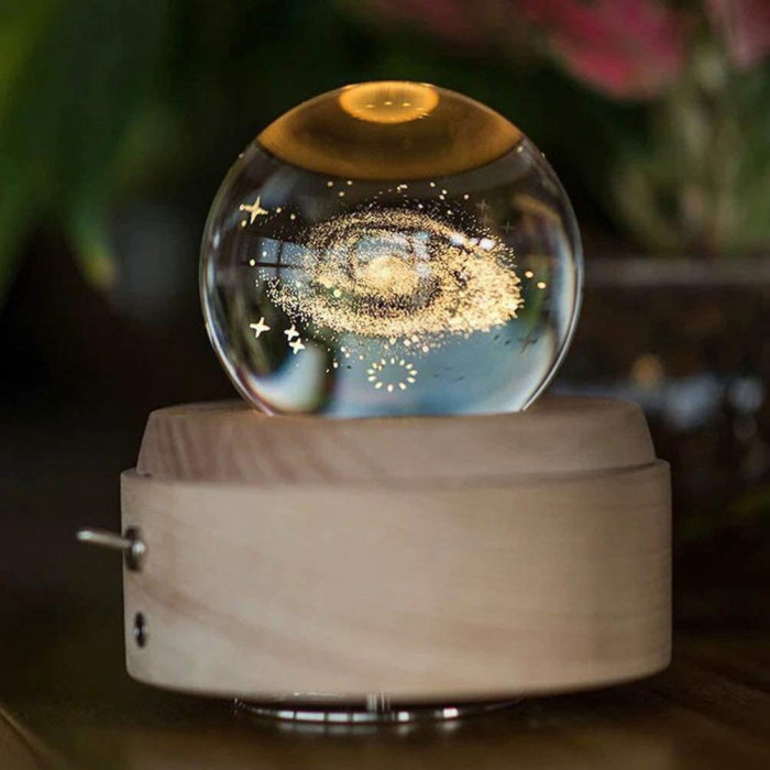 Lampa Cristal Calea Lactee 3D Rotativa si Muzicala [1]