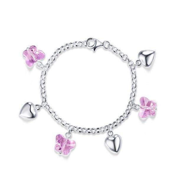 Bratara pentru Copii Borealy Argint 925 Pink Heart Butterfly [1]