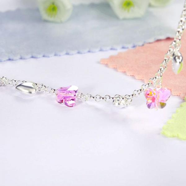 Bratara pentru Copii Borealy Argint 925 Pink Heart Butterfly [4]