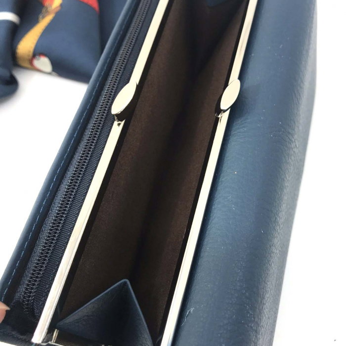 Portofel Navy Blue piele naturala & Esarfa Borealy [5]