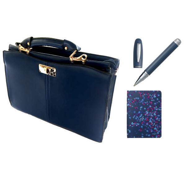Set Blue Elegance Servieta Femei + Agenda si Pix Cacharel [1]