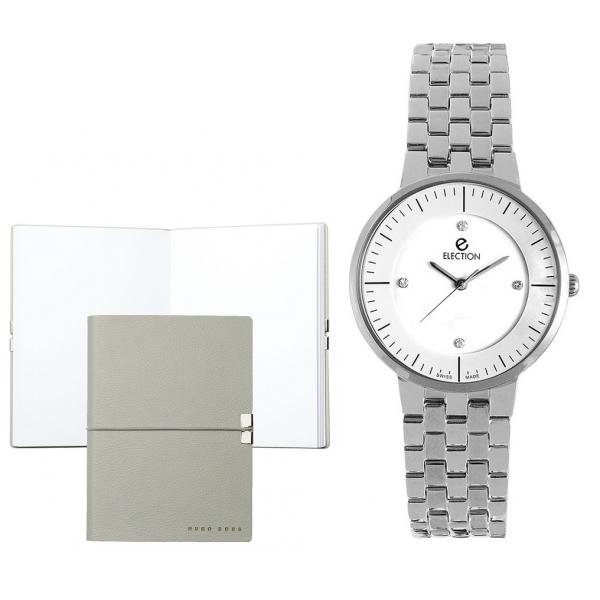 Set CEAS ELECTION PREMIUM SLIM LINE – SILVER S si Note Pad Grey HUGO BOSS [1]