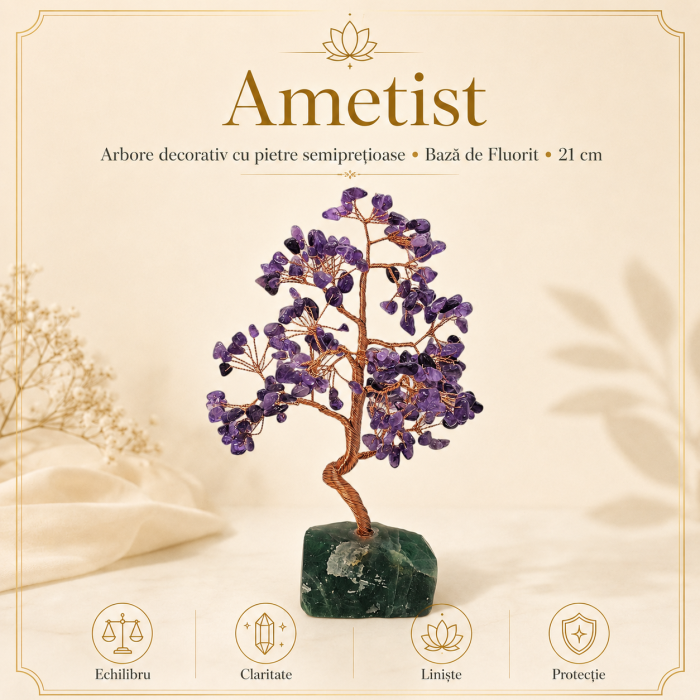 Arborele Prosperității cu Pietre Semiprețioase pe Bază de Fluorit [1]