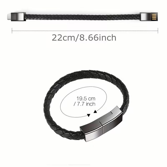 Brățară din piele cu USB 2 în 1 (Încărcare + Transfer de date iPhone și Telefoane Mobile) [3]
