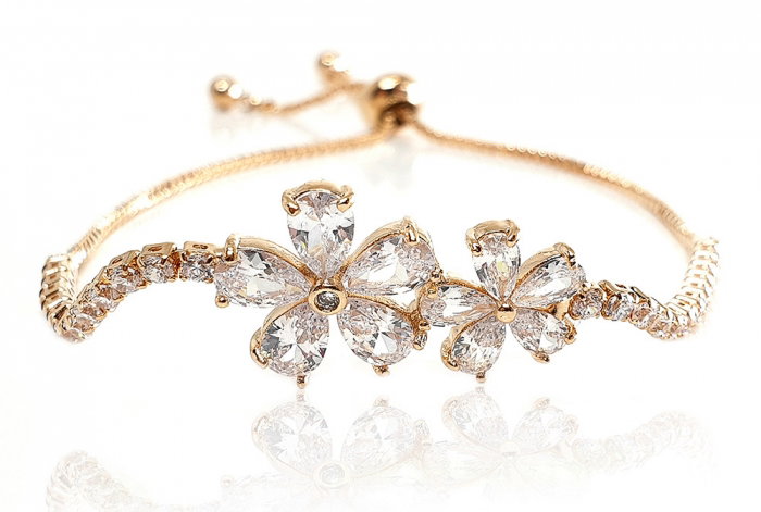 Set Cercei, Colier si Bratara Pink Flower by Borealy [4]