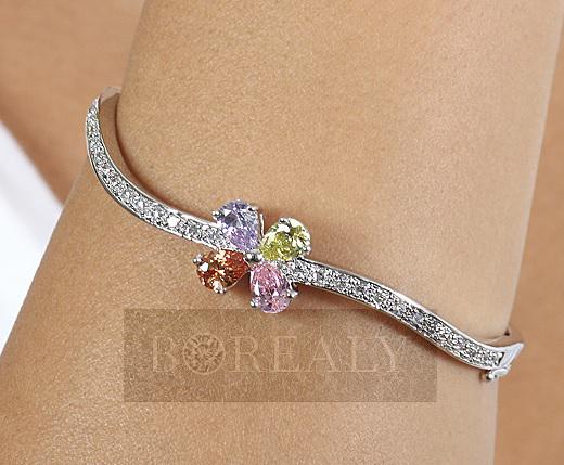 Bratara Borealy Simulated Topaz 3 Carate Colours Flower [2]