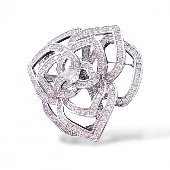Brosa Borealy Flower Rose & Esarfa Matase [1]