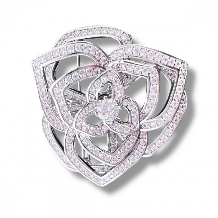 Brosa Borealy Flower Rose & Esarfa Matase [2]