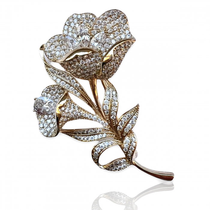 Brosa Lily Flower Borealy & Cadou Esarfa Matase [2]