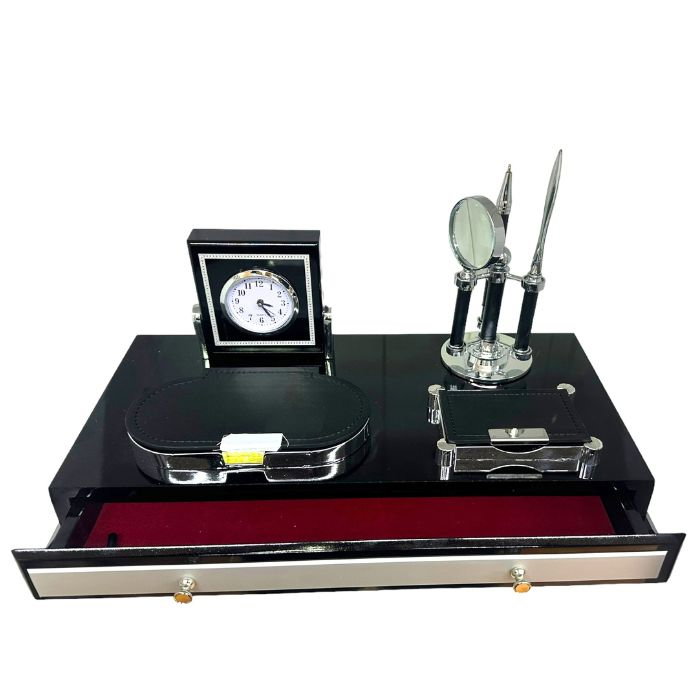 Set de Birou Luxury Business Desk Black – Organizator Executiv cu Ceas și Accesorii [4]