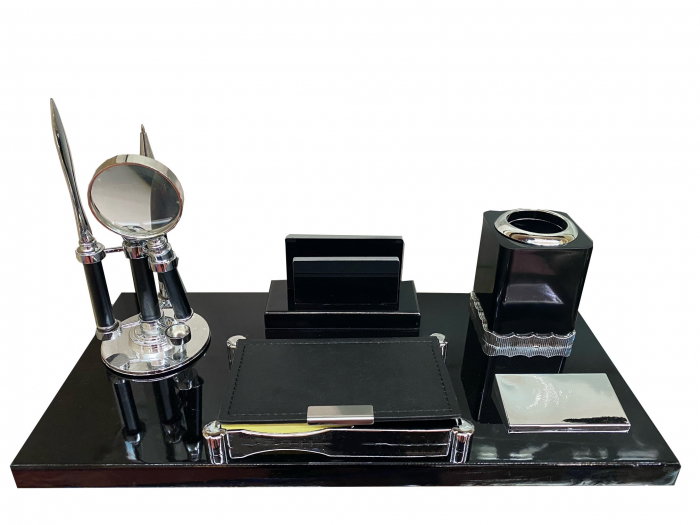 Set birou negru Business Desk Black Premium – cadou office personalizabil pentru bărbați [1]