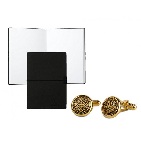 Set Butoni Gold Round by Credan si Note pad Black Hugo Boss [1]