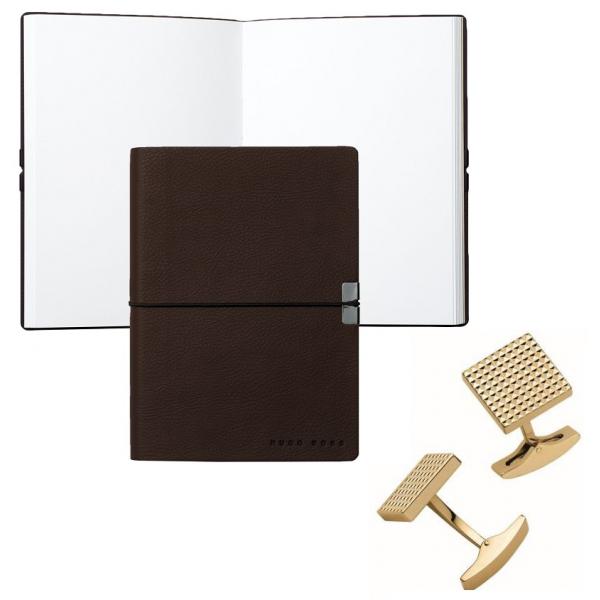 Set Butoni S.T. Dupont Diamond Head Square Yellow Gold si Note pad Burgundy Hugo Boss [1]