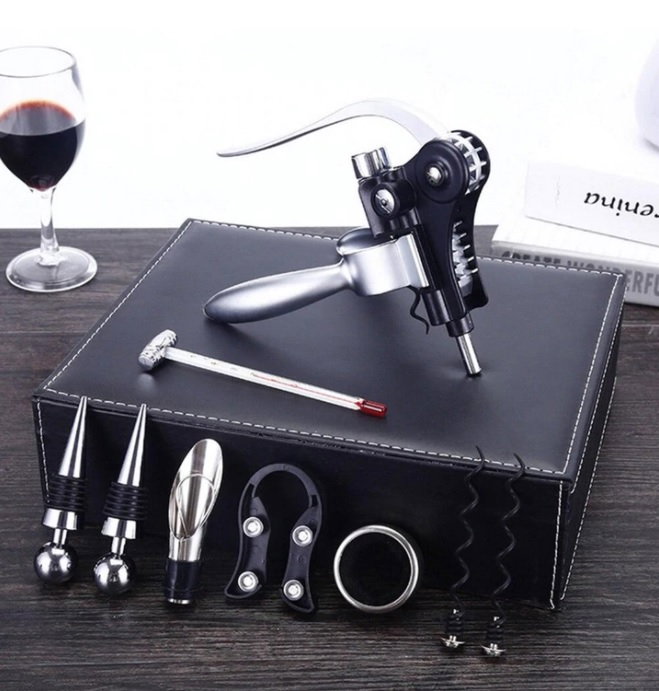 Cadou Accesorii Vin Premium Black 9 piese Kitchen [2]